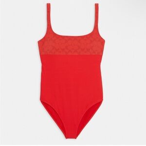 New! Coach Red One-Piece Swimsuit